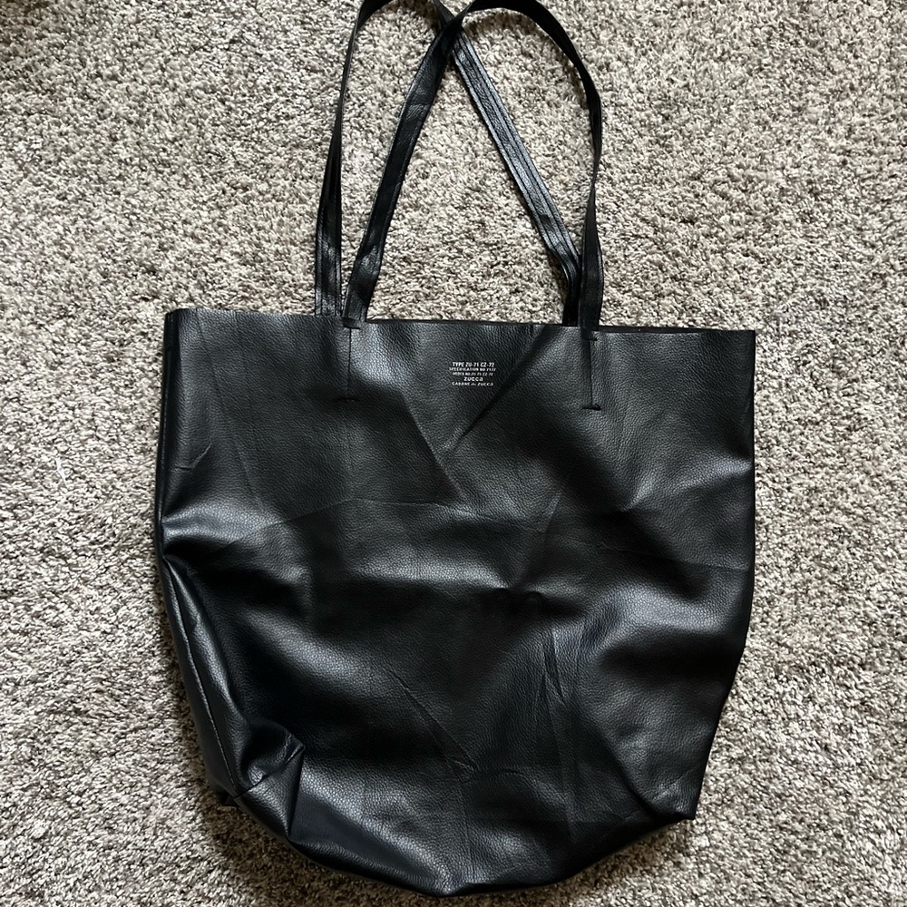 Cabane de Zucca black leather tote bag